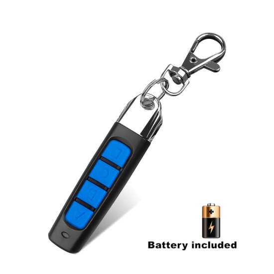 Multi-functional 433mhz Wireless  Remote Control Garage Gate Door Opener Remote Control Duplicator Cloning Code Car Key Security Alarm Black shell-blue ABCD