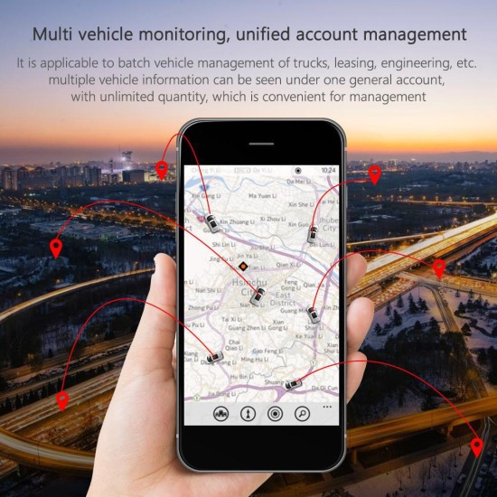 OBD Car Gps Tracker Mv33 Voice Monitor Multiple Alarms 9-40v Anti-theft OBDII Tracking Locator black