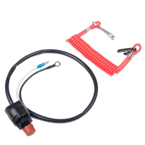 Outboard Motors Boat Motor Kill Stop Switch + Safety Tether Lanyard  red_A1033