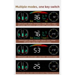 P18 Car  Hud  Head-Up  Display Portable Off-road Level Slope Balancer Compass Altitude Meter Auto Accessories black