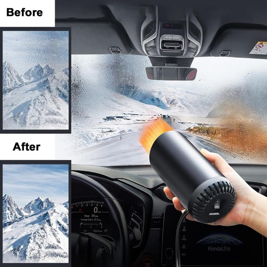 Portable Car Space Heater 12v High Power Windshield Defroster With Bracket Heating and Cooling Fan For Car SUV Truck RV Trailer