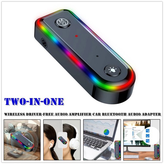 Q3 2-in-1 Bluetooth Receiver Transmitter 3.5mm Audio Aux Wireless Driver-free Amplifier Audio Adapter Black