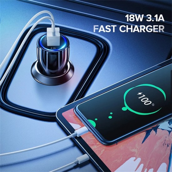 Quick Charge Qc3.0 Dual Usb Car Charger Universal Double Usb Fast Charging 12v 24v Smart Adapter Black