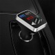 Stereo Car Fm Transmitter Bluetooth 5.0 Hands-free with Dual USB Charging Adapter Silver Black