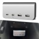 USB fast charger Aluminium Alloy Intelligent Distribution Multi-Device Charging for Tesla model3  Silver