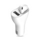 Universal Car Bluetooth Headset BT 5.0 Charger Automatic Pairing Touch Control Wireless Headphones 2 in 1 Bleutooth Earphone white