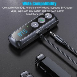 Usb  Car  Fm Bluetooth-compatible Wireless Digital Audio Adapter Fm Interconnect/aux Line Connection Car Audio black