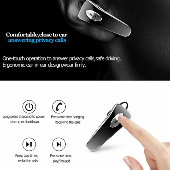 V6 Wireless Car FM Transmitter Usb Charger Adapter Bluetooth Hands-free Black