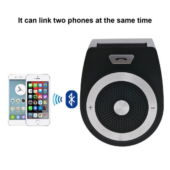 Wireless Bluetooth Car Kit  Speaker Speakerphone Hands-free Car Kit Support Bluetooth 4.1 Car Bluetooth Kit Hands Free Calls white