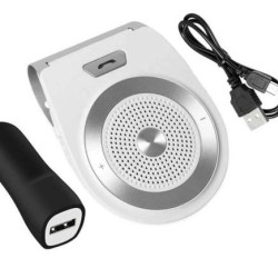 Wireless Bluetooth Car Kit  Speaker Speakerphone Hands-free Car Kit Support Bluetooth 4.1 Car Bluetooth Kit Hands Free Calls white