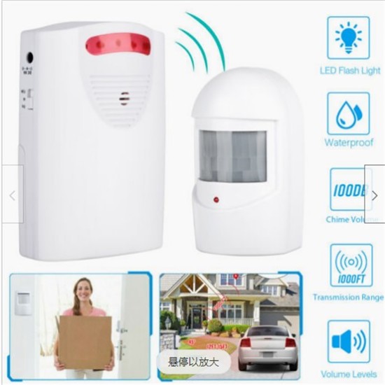 Wireless Driveway Alarm Waterproof Infrared Motion Sensor Alarm Security System