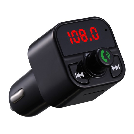 X5 Car Mp3  Player Plug-in Card / U Disk Multifunction Adapter Bluetooth-compatible 5.0 Power-off Memory Function Fm Transmitter black