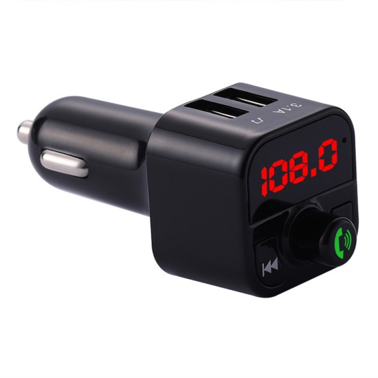 X5 Car Mp3  Player Plug-in Card / U Disk Multifunction Adapter Bluetooth-compatible 5.0 Power-off Memory Function Fm Transmitter black