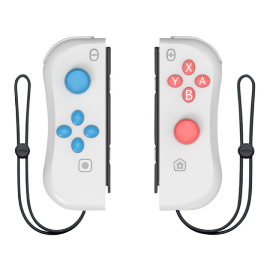 1pair Wireless Bluetooth Game Handle Joy Cons Gaming Controller Gamepad For Nintend Switch NS Joycon Console with Wrist Strap Light grey