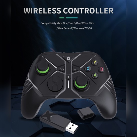 2.4G Wireless Game Controller 360-degree Rotation 3D Joystick Built-in 600mah Battery Gamepad Black