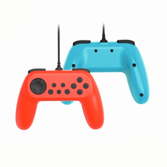 2Pcs Wired Game Controller for Switch NS Console with Vibration Function Red and blue