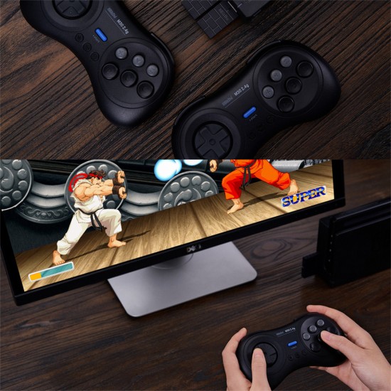 8bitdo M30 2.4g Wireless Gamepad for Sega Genesis Mini Mega Drive Mini Sega Genesis Black