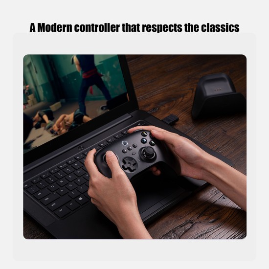 8bitdo Ultimate Wireless 2.4g Game Controller with Charging Dock Compatible for Windows 10 11 Steam Android PC Pink