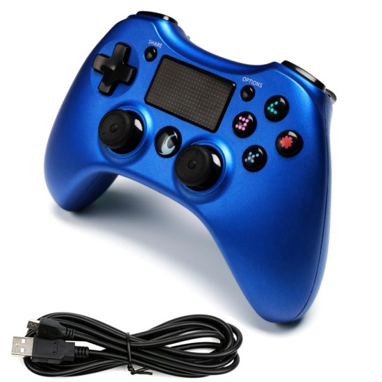 Android Double Vibration Game Hand Shank with Wire Compatible with PS3PS4PC Steel ash