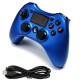 Android Double Vibration Game Hand Shank with Wire Compatible with PS3PS4PC Steel blue