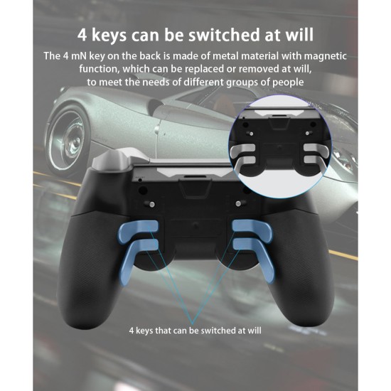 Bluetooth Controller Joystick Video Game Wireless Gamepad Compatible for PS4 PC Black