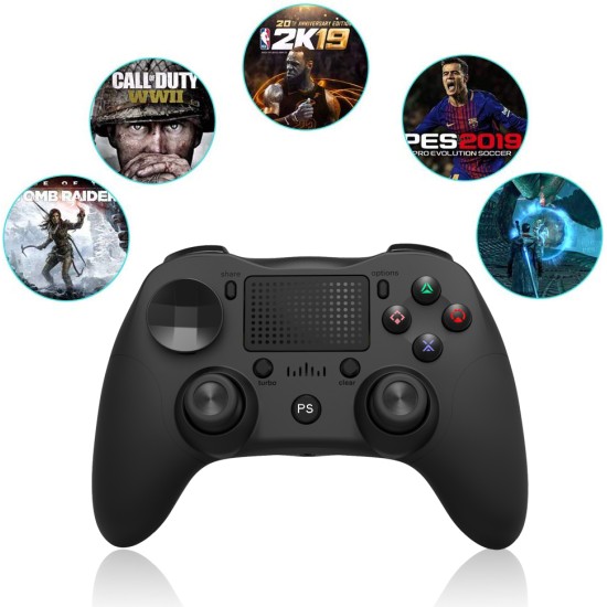 Bluetooth Game Controller Wireless Bluetooth Gamepad Six-axis Dual Vibration Handle Bluetooth Game Controller For PS4 red