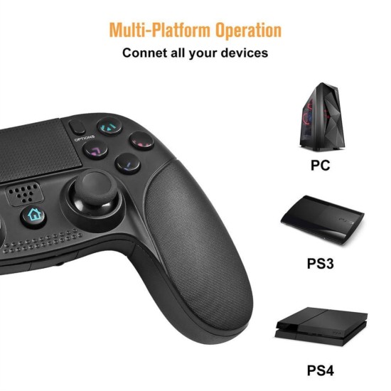 Bluetooth Wireless Controller For PS4 PS3 PC Game Joystick  black