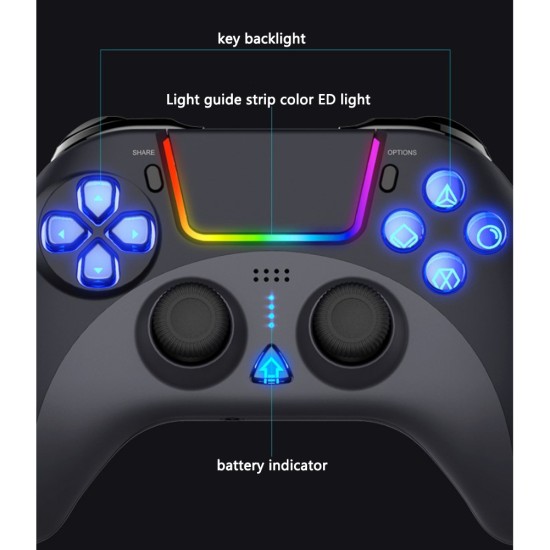 Bluetooth-compatible Gamepad Game Controller Touchpad Wireless Joystick Compatible For Playstation 4 Ps4 Ps3 Ios Mfi Gaming Android Phone Pc White