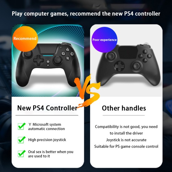 Bluetooth-compatible Wireless Controller Six-axis Touch Function Gamepad