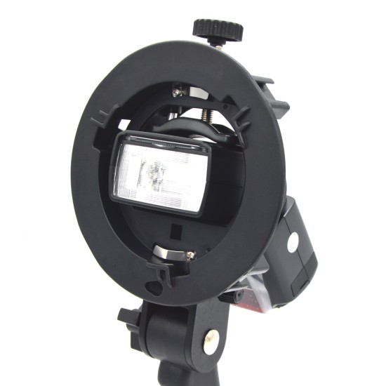 Bracket Pro Mount Adapter Holder for Speedlite Snoot Flash Softbox Hand grip black