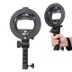 Bracket Pro Mount Adapter Holder for Speedlite Snoot Flash Softbox Hand grip black