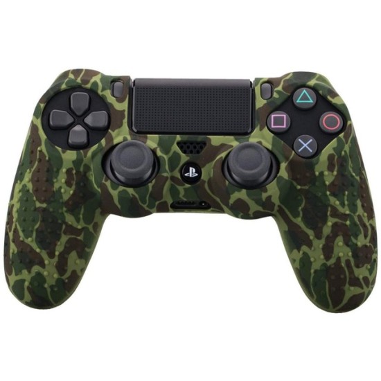 Camouflage Case Graffiti Studded Dots Silicone Rubber Gel Skin for Sony PS4 Slim/Pro Controller Cover Case for Dualshock4-HIRA