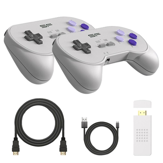 Classic Retro Game Console Wireless Doubles 4k HD for Super Snes Sfc Y2 Sf with Ergonomic Controller with 4G memory card