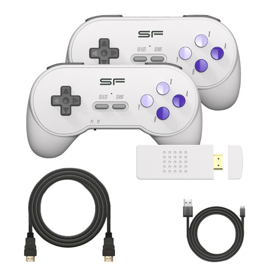 Classic Retro Game Console Wireless Doubles 4k HD for Super Snes Sfc Y2 Sf with Ergonomic Controller with 4G memory card