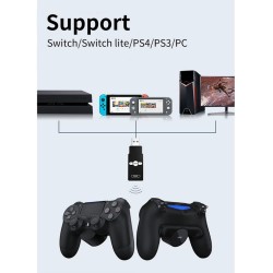 Dk40 Usb Wireless Bluetooth Adapter Receiver For Switch/switch Lite /ps4/ps3 And Pc Console black