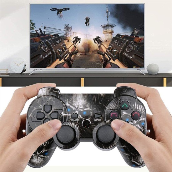 Fast Response No Delay Double Vibration Joypad Wireless Bluetooth-compatible Gamepad With Led Indicator Compatible For Sony Ps3 red starry sky