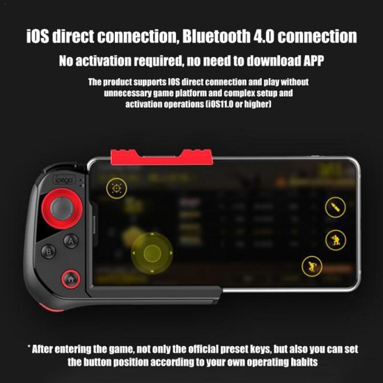 For Android IOS Game Controller PG-9121 Wireless Bluetooth for Tablet PC TV Box One-handed Smartphone Android Game Joystick As shown