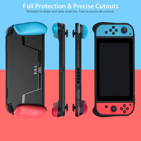 For Nintend Switch Console TPU Shock-Absorption Protective Grips Cover Case  Red blue