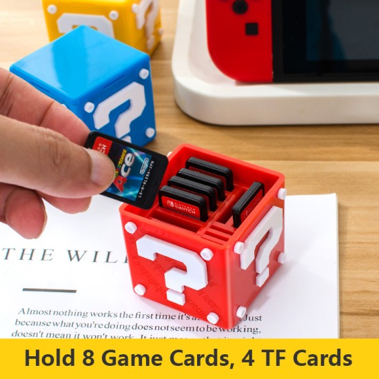 For Nintend Switch Game Card Case Box Holder Accessories Origanizer for Holding 8 Game Cards, 4 TF Cards red