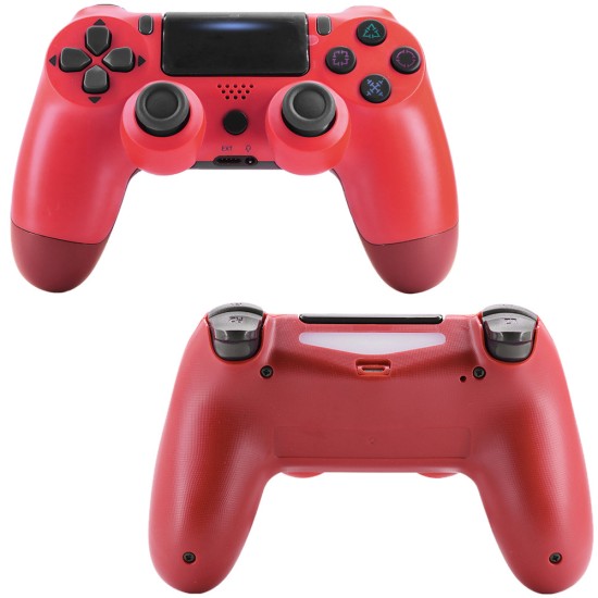 For PS4/Slim Controller Bluetooth 4.0 Mobile Gamepad with Light Bar Transparent red