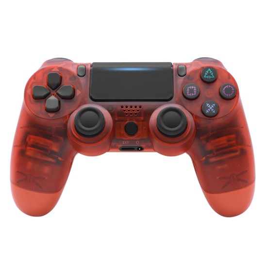 For PS4/Slim Controller Bluetooth 4.0 Mobile Gamepad with Light Bar Transparent red