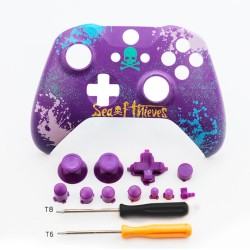 Front Top Up Shell Case Housing Face Plate for Xbox One S Controller Game Cover  Purple skull