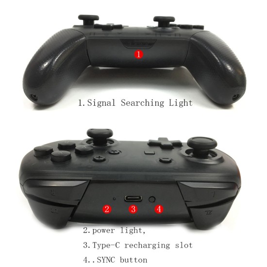 Game Console Handle For Switch Remote Control Long Standby Dual-motor Gamepad black