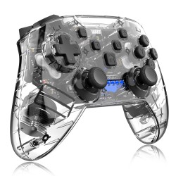 Game Handle Plastic Transparent Wireless Bluetooth Game Controller for Nintendo Switch black