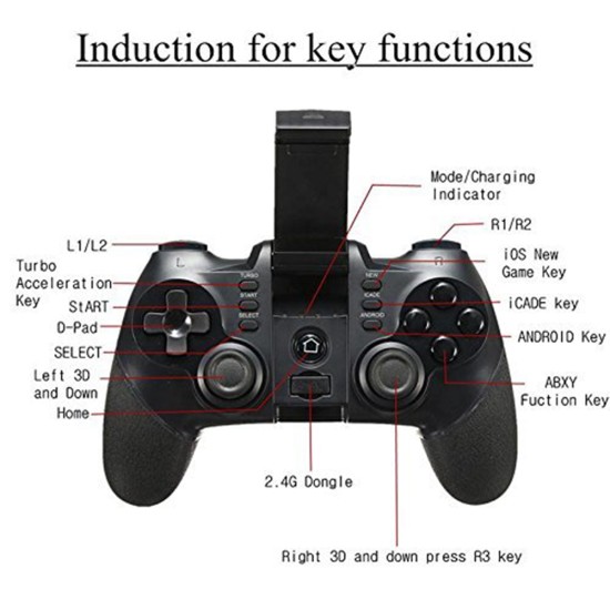 Gamepad IPEGA 9076 3 in1 Bluetooth Joystick 2.4G Wireless Game Handle for Android IOS