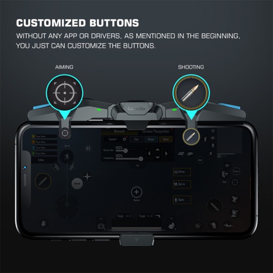 Gamesir F4 Mobile Gaming Controller Handle Button Gamepad Joystick for IOS Android Black