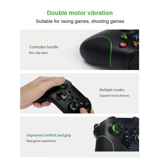 Gaming Pad 2.4G Wireless Bluetooth Gamepad Game Handle Controller Joypad Gaming Joystick for Xbox 360 for Computer PC Gamer Green black