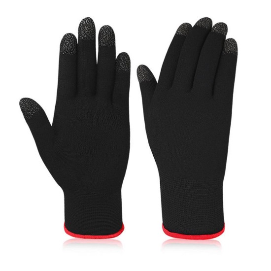 Gaming Touch Screen Gloves Unisex Warm Breathable Ultra-thin 5-finger Anti-slip Sweat-proof Gloves black