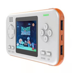 Integrated 416 Games Handheld Game Console Portable Fast Charging Power Bank Game Console White Orange