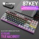 K80 Wired Mechanical  Keyboard Cyan Axis Ergonomic Design Metal Panel Luminous Desktop Computer Notebook 87-key Game Keyboard pink white